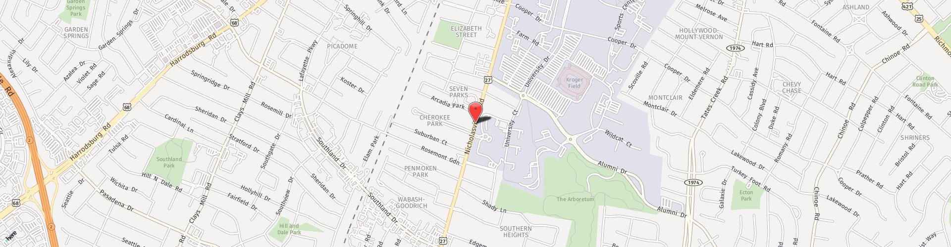 Location Map: 1707 Nicholasville Road Lexington, KY 40503