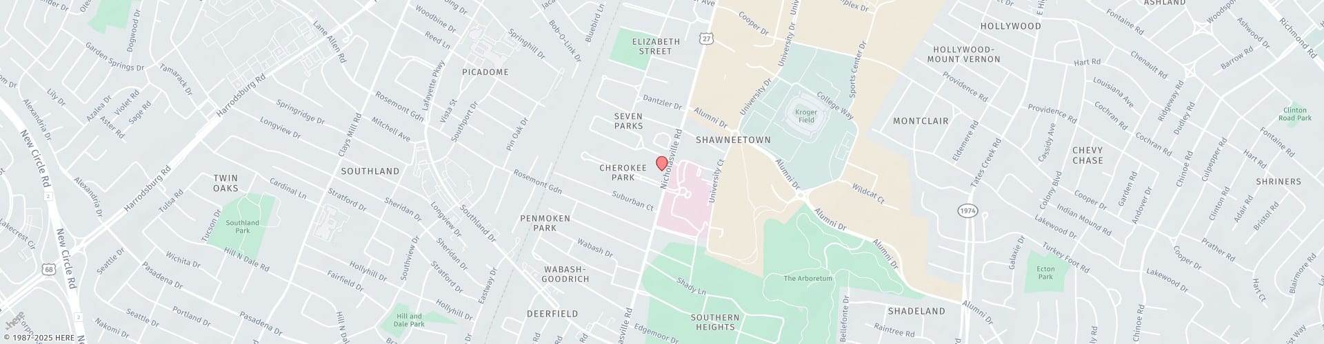 Location Map: 1707 Nicholasville Road Lexington, KY 40503